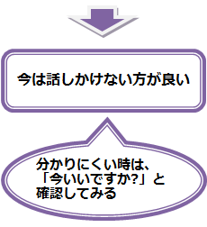 NoGoサインの時は話しかけない方が良い